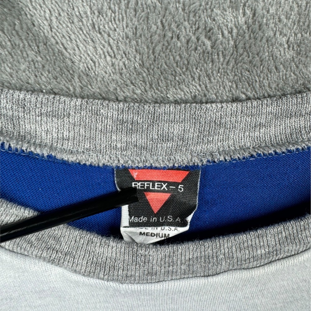Reflex-5 Mens Sweatshirt Long Sleeves Crew Neck Pullover Colorblock Blue Gray M - Picture 3 of 8